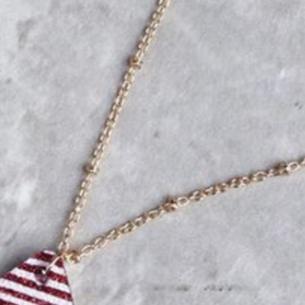 Glitter Stripe Double Drop Necklace - Picture 4 of 4